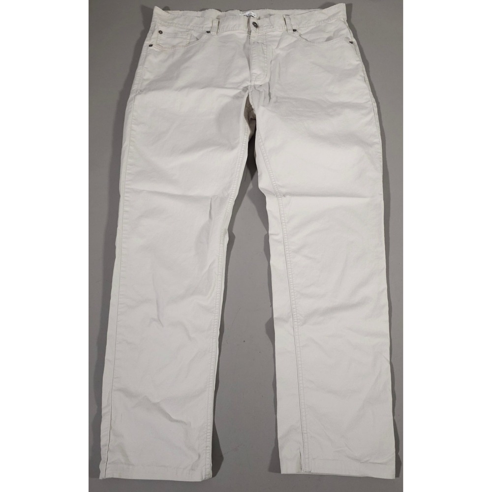 Peter Millar Pants Mens 40 Cream Pima Cotton Blend Straight Leg Casual Trousers